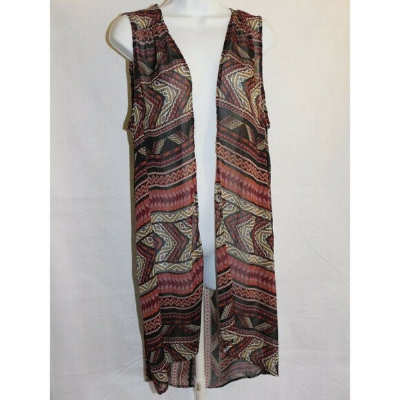 Maurices Long Aztec Print Vest / Tunic Size L / XL Blouse - Picture 1 of 5
